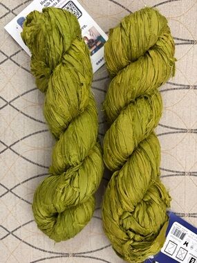 Sari Silk Ribbon Yarn - Lime Pop